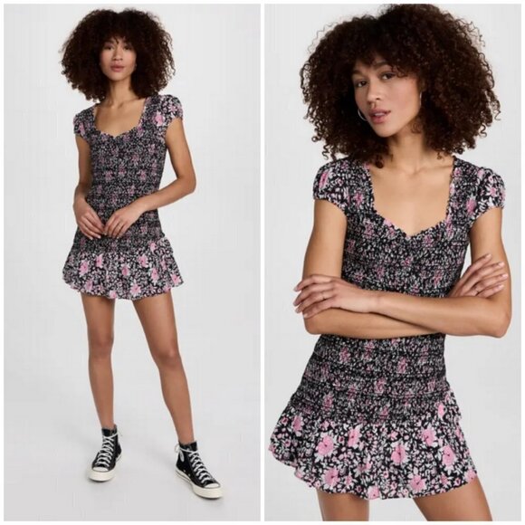 💕LOVESHACKFANCY💕 Trevor Dress ~ Raspberry Spice Latte Large L NWT - Picture 1 of 16